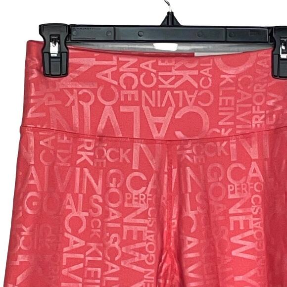 Calvin Klein Print Allover Stretch Ins. 7 Bike Shorts Orange Small - Picture 3 of 8